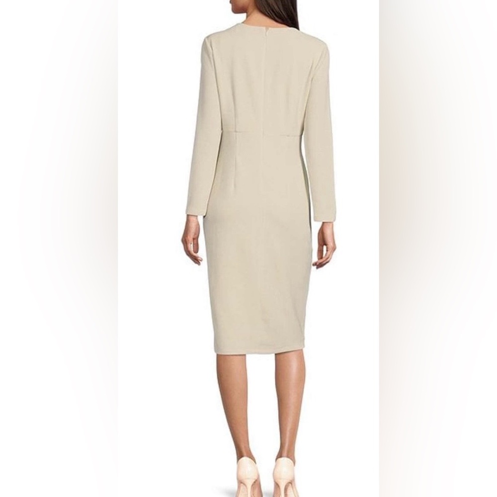 Maggy London Women's Long-Sleeve V-Neck Sheath Dress Size 8 - Picture 2 of 6